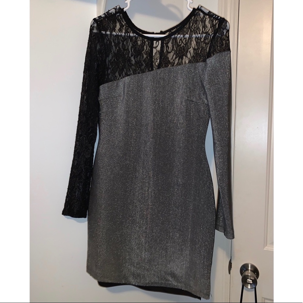 Arden B form fitting formal dress with black slit
